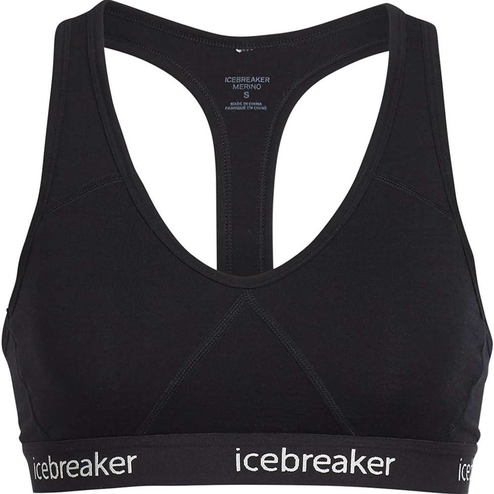Icebreaker Merino Wool Racerback Bra Black Size M